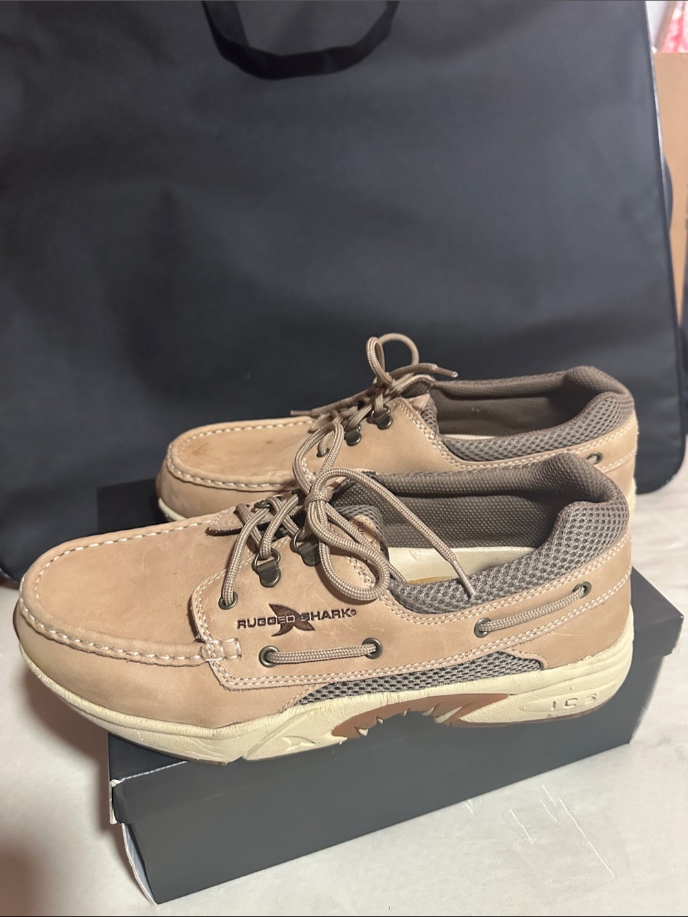 Men's  Rugged Shark Tan Boat Shoes